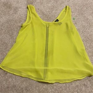 Gwen neon yellow back zipper sleeveless top